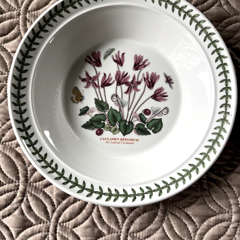 Portmeirion Botanic Garden set/6 large, flat, rimmed salad, soup, pasta bowls❣️ - Picture 4 of 9